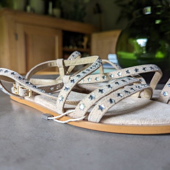 LIU •JO Beige Strappy studded sandals. - Picture 14 of 16